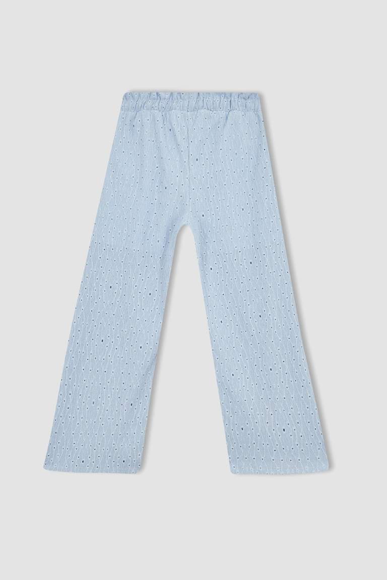 Pantalon de survêtement Brodé à jambe large pour fille