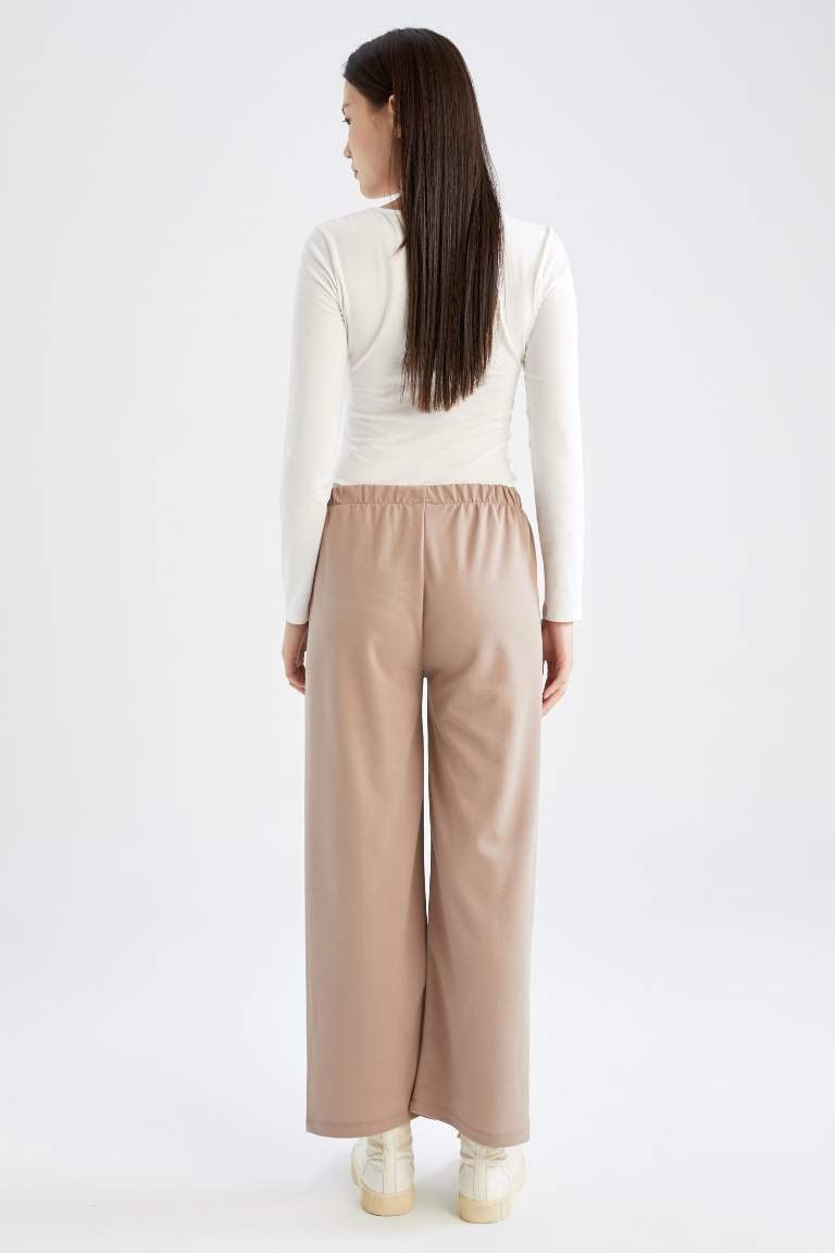 Regular Fit Bol Paça Kuşaklı Pantolon