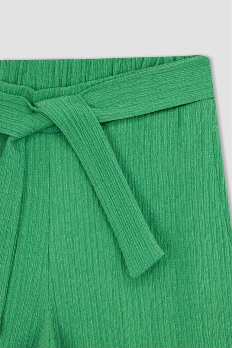 Girl Wide Leg Crinkle Fabric Trousers