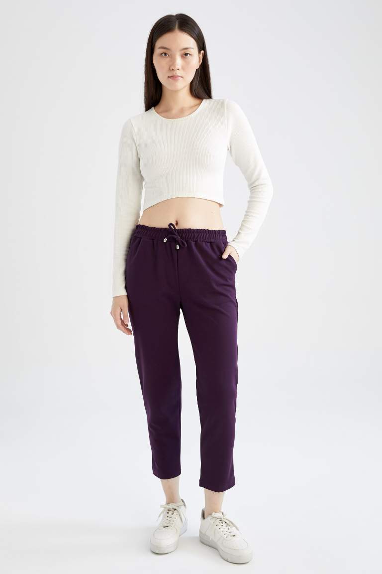 Regular Fit Beli Bağcıklı Düz Paça Eşofman Altı