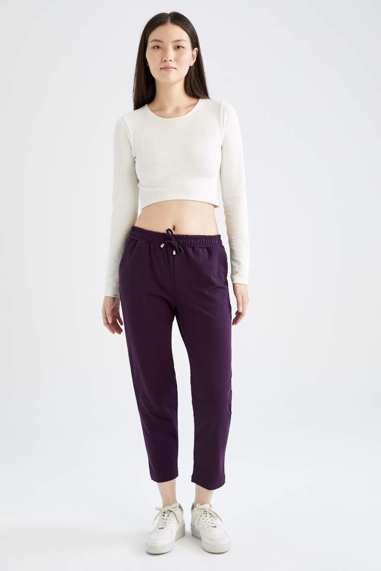 Regular Fit Beli Bağcıklı Düz Paça Eşofman Altı