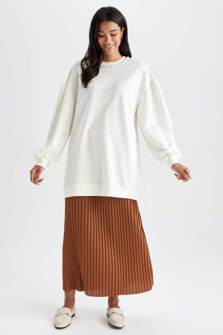 Regular Fit Crepe Knitted Skirt