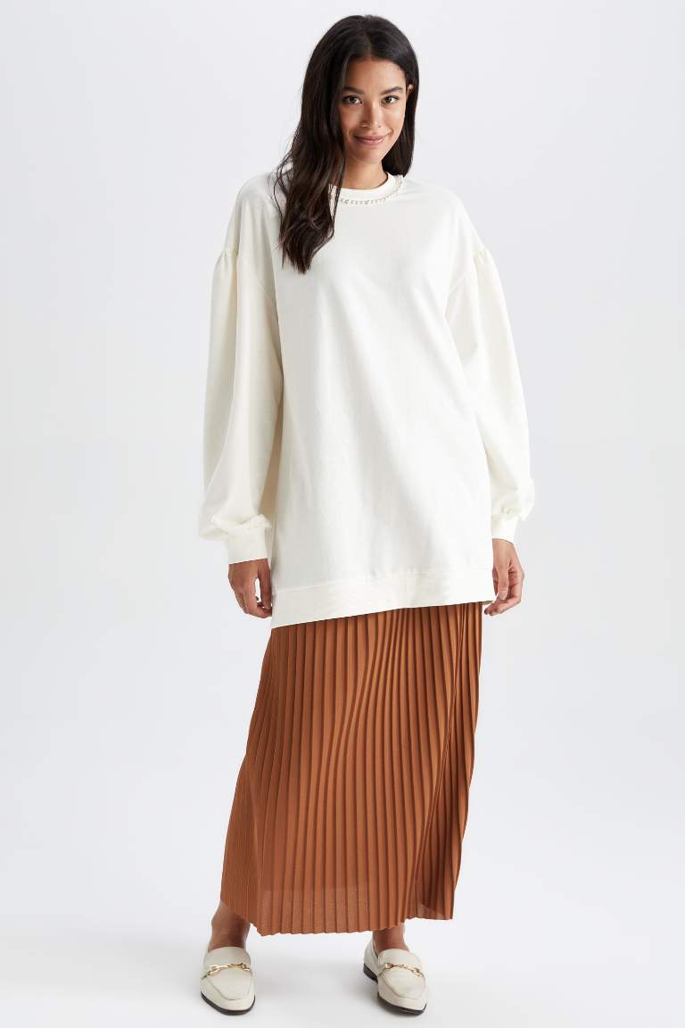 Regular Fit Crepe Knitted Skirt