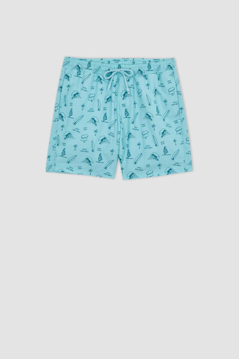 Regular Fit Printed Micro Short Swim Shorts