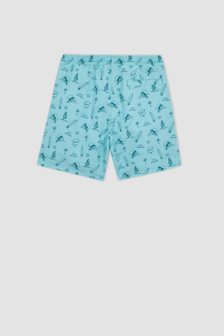 Regular Fit Printed Micro Short Swim Shorts