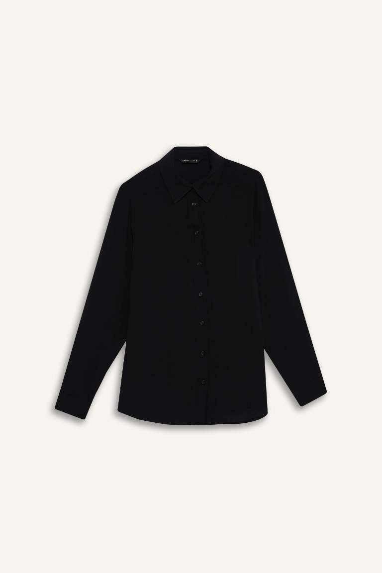 Regular Fit Shirt Collar Long Sleeve Shirt