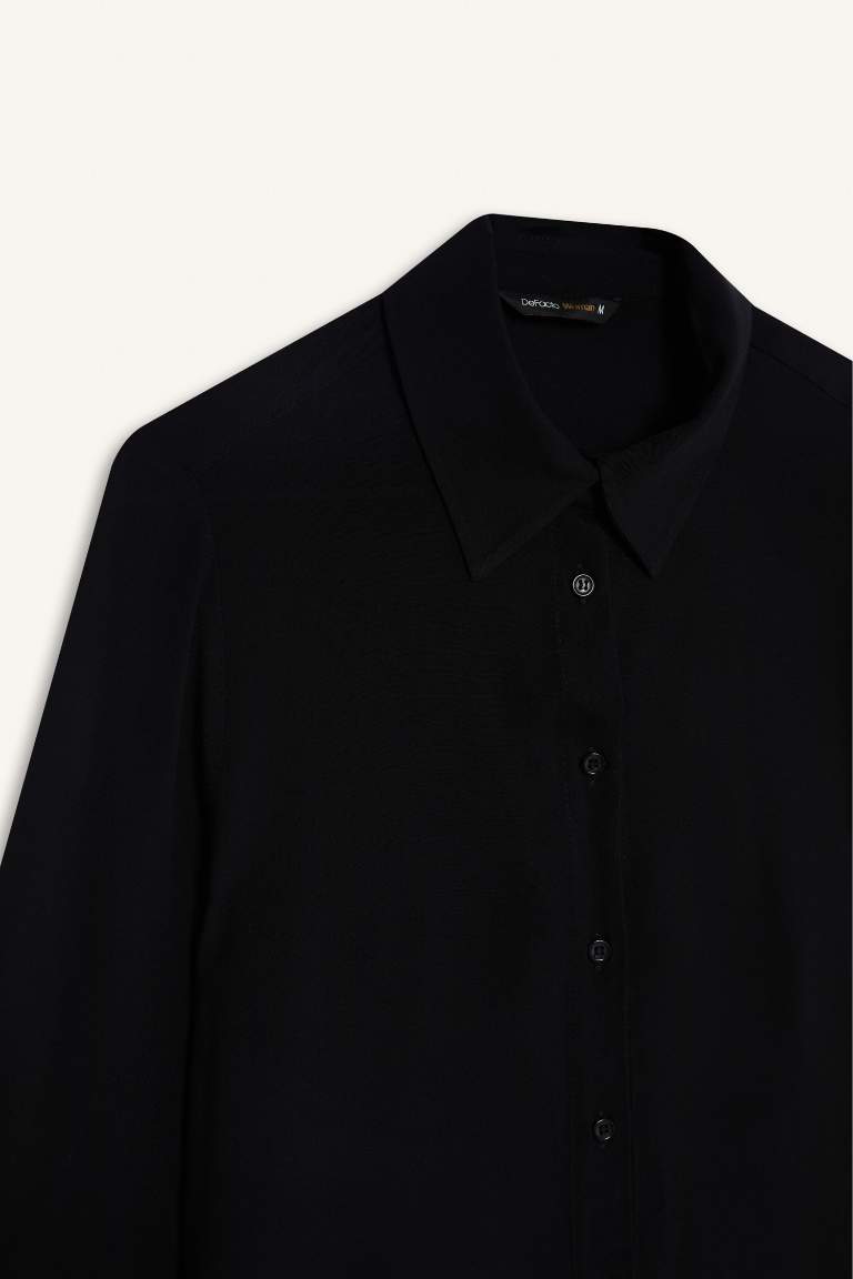Regular Fit Shirt Collar Long Sleeve Shirt