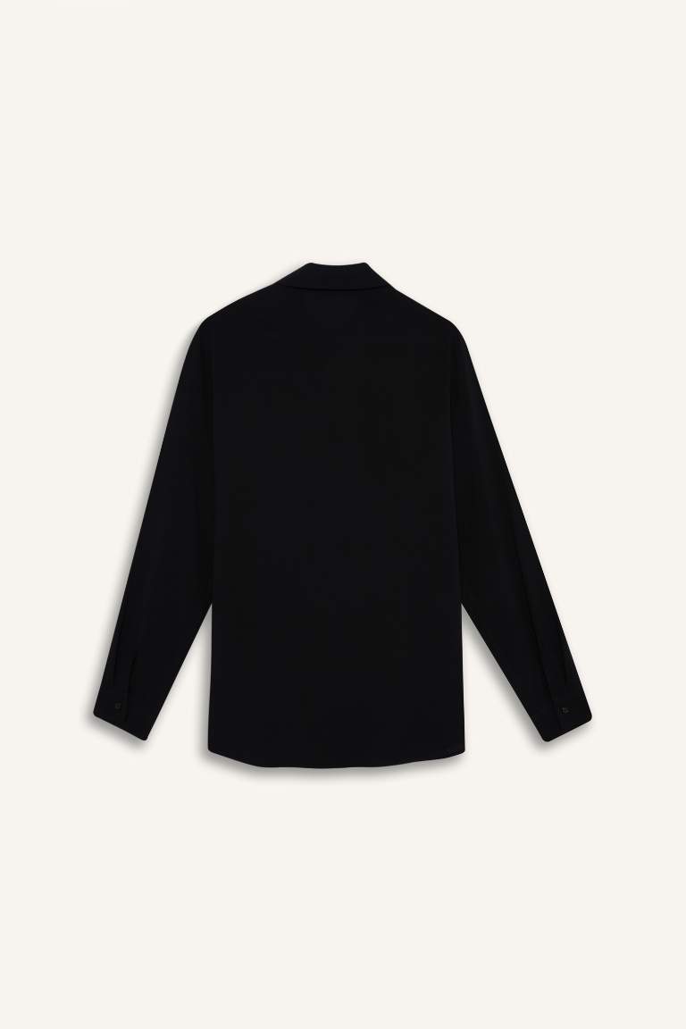 Regular Fit Shirt Collar Long Sleeve Shirt