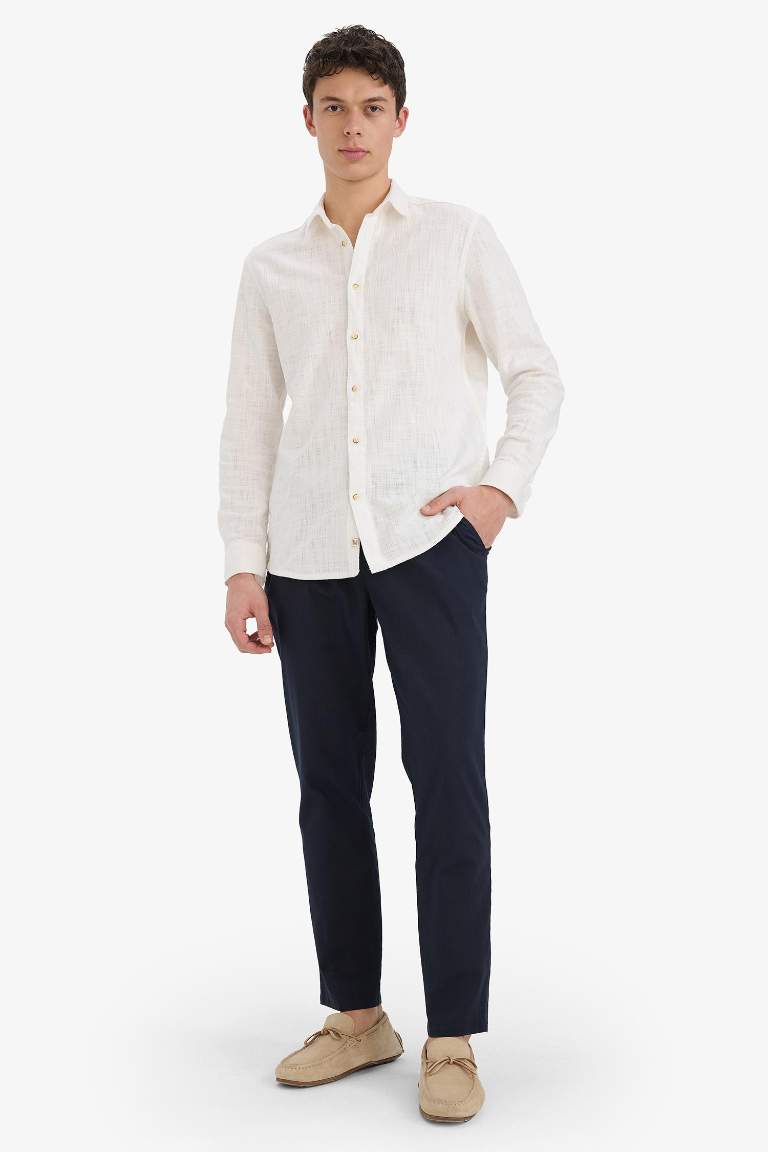 %100 Pamuk Jogger Fit Dar Paça Pantolon