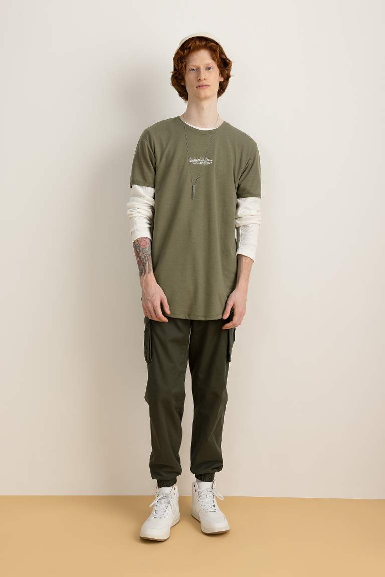 Regular Kargo Jogger Kargo Cepli Gabardin Pantolon