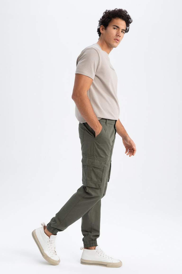 Regular Kargo Jogger Kargo Cepli Gabardin Pantolon