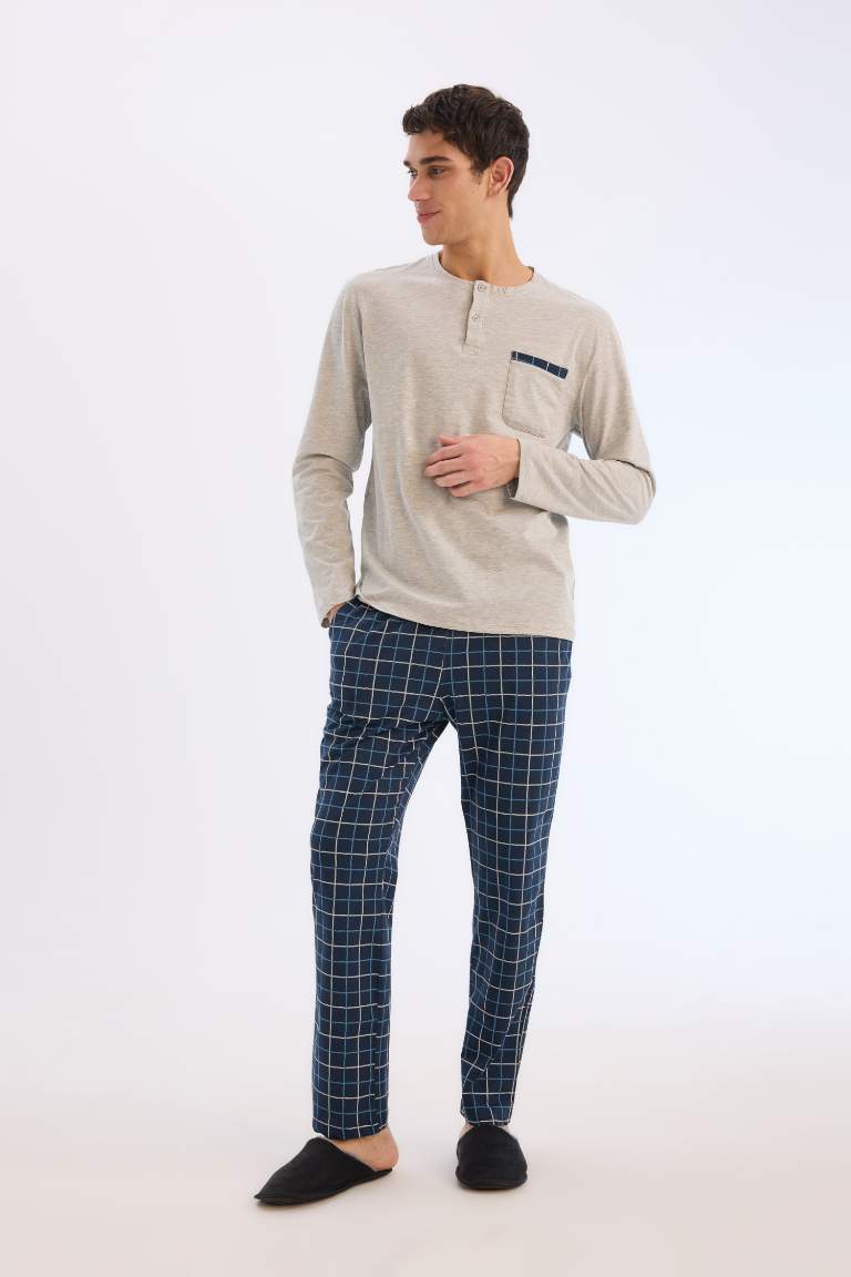 Regular Fit Checkered Long Sleeve 2 Piece Set