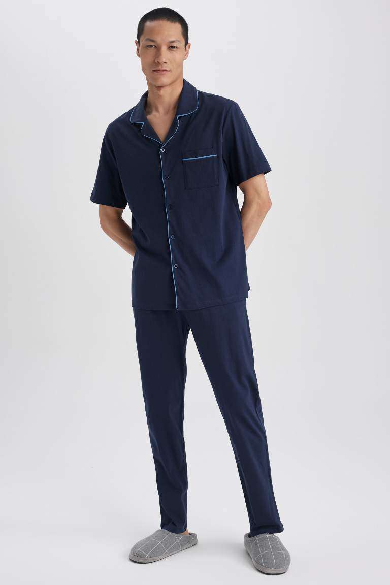 Regular Fit Gömlek Yaka Kısa Kollu Pijama Takımı