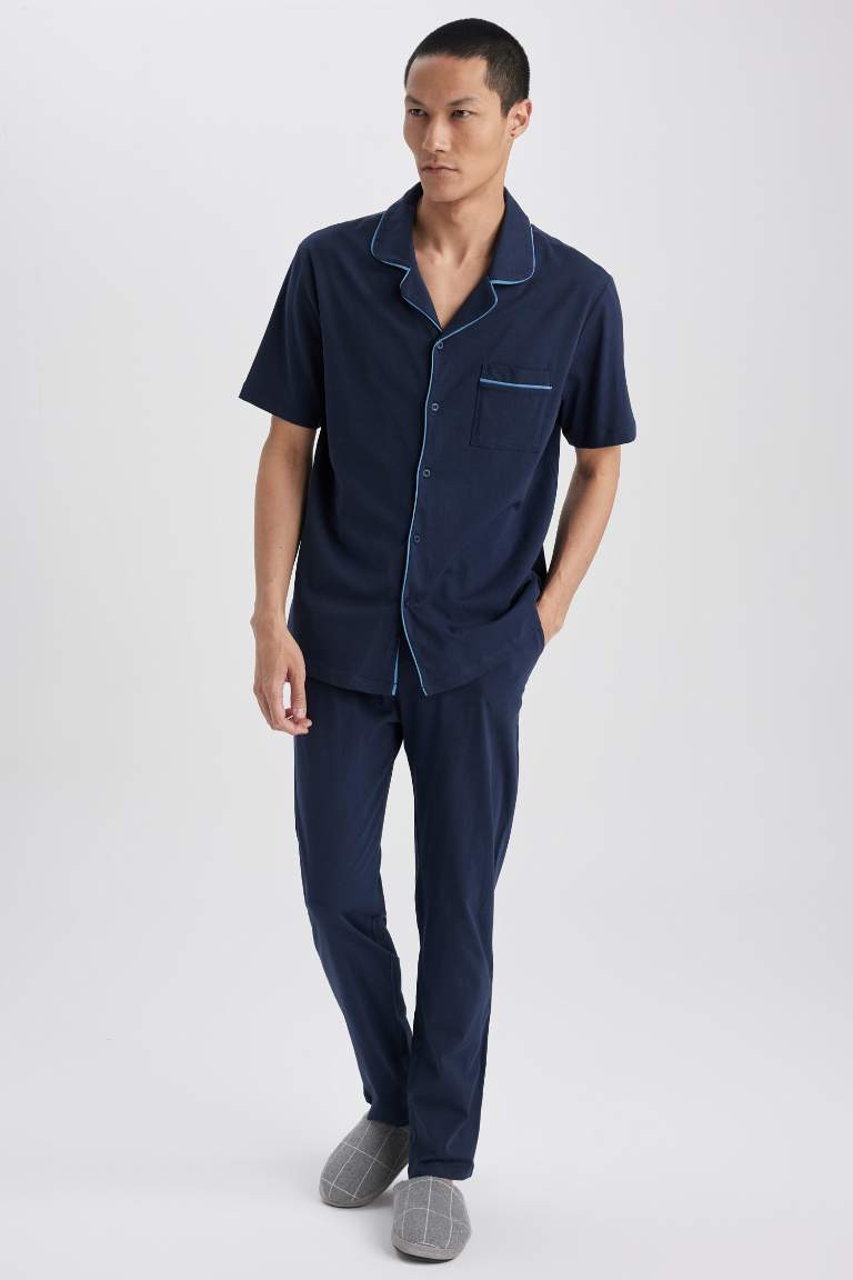 Regular Fit Gömlek Yaka Kısa Kollu Pijama Takımı