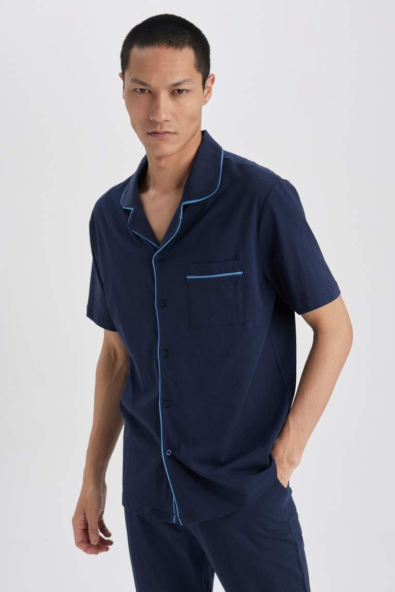 Regular Fit Gömlek Yaka Kısa Kollu Pijama Takımı
