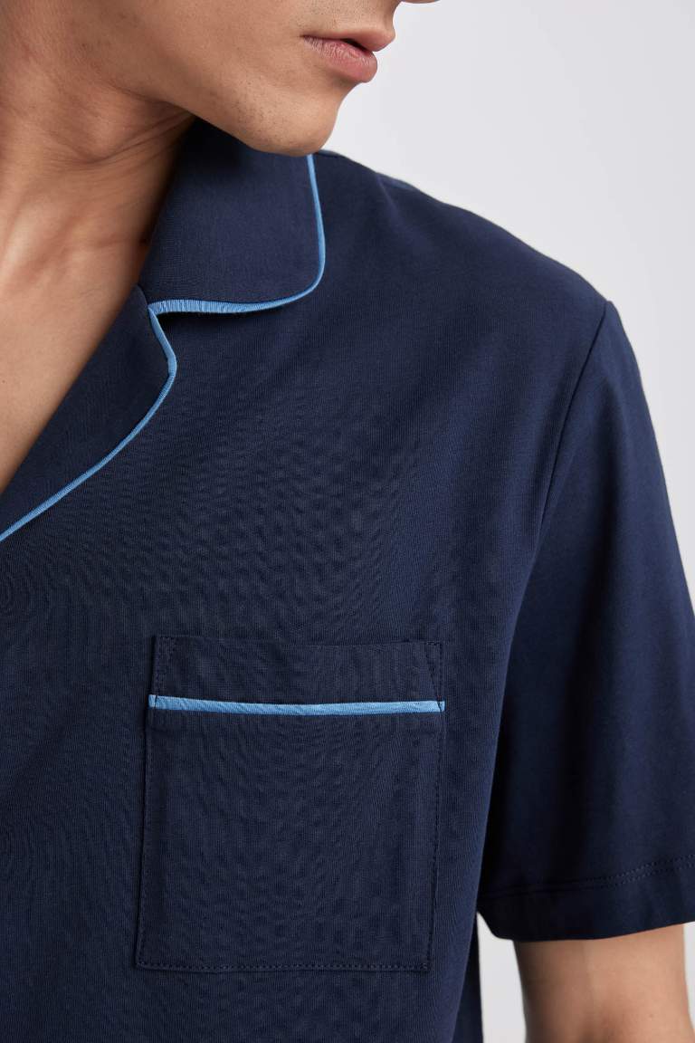 Regular Fit Gömlek Yaka Kısa Kollu Pijama Takımı