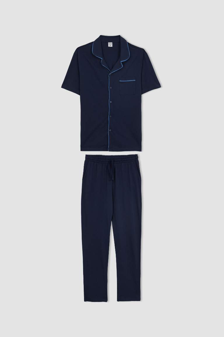 Regular Fit Gömlek Yaka Kısa Kollu Pijama Takımı