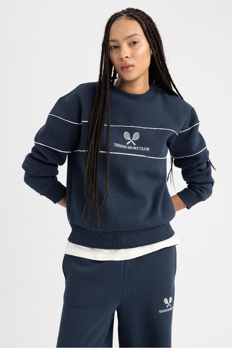 Defacto Fit Regular Fit Crew Neck Sweatshirt