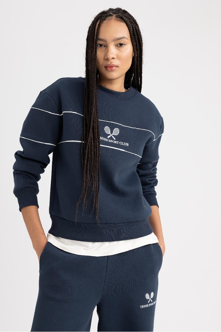 Defacto Fit Regular Fit Crew Neck Sweatshirt