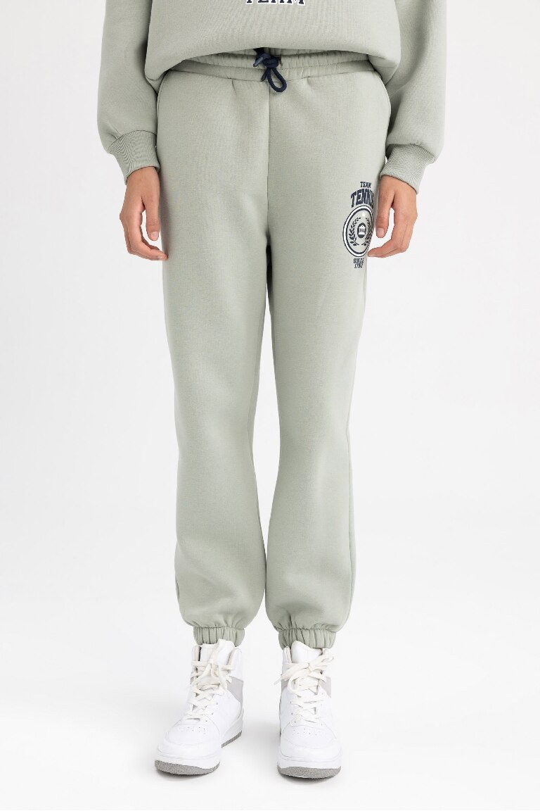 Defacto Fit Standard Fit Printed Tie Waist Sweatpants