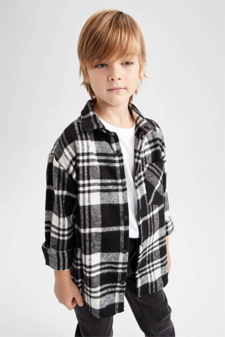 Black BOYS & TEENS Regular Fit Long Sleeve Shirt 2722903 DeFacto