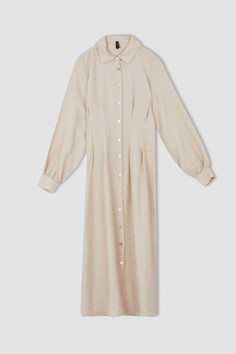 Shirt Collar Long Sleeve Dress