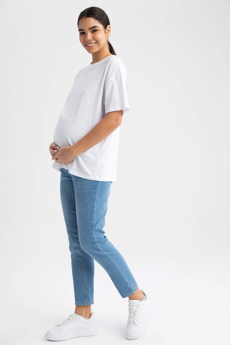 Boyfriend Yüksek Bel Standart Paça Uzun Hamile Pantolon