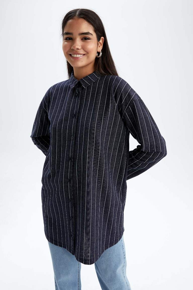 Regular Fit Thin Sweatshirt Fabric Long Sleeve Tunic