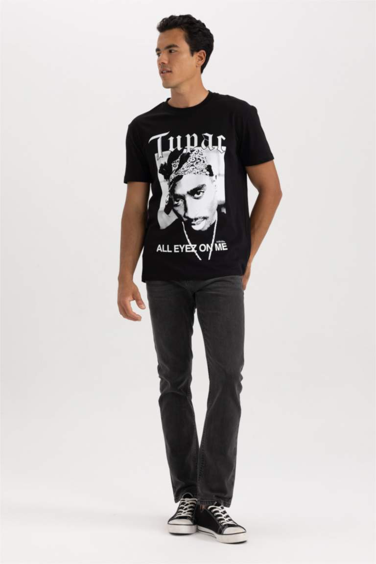 تي شيرت مطبوع قصة عادية من توباك