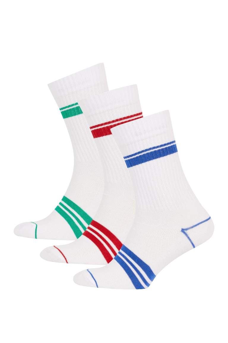 Men's DeFactoFit 3-Piece Cotton Long Socks