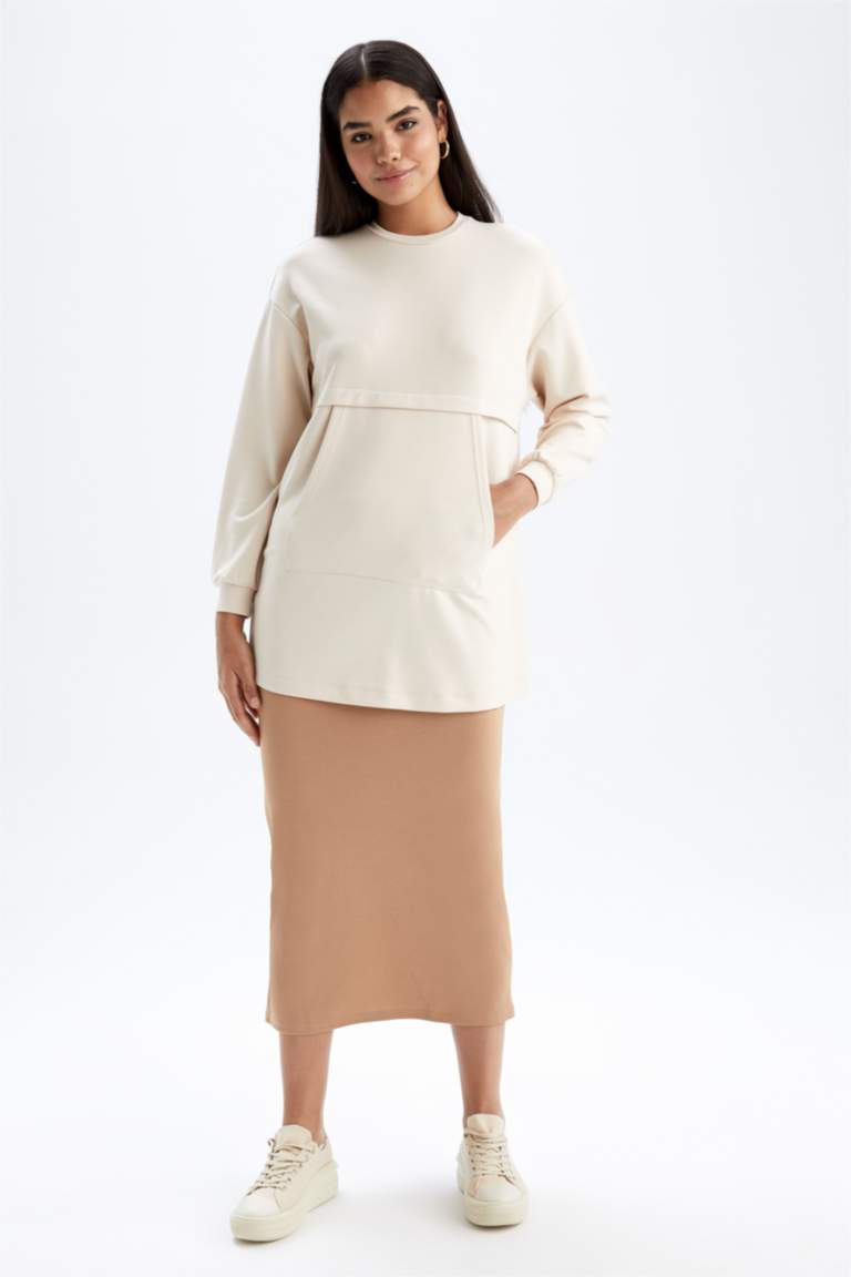Jupe Crayon Marks & Spencer Femme – Coton Marron Taille 10 – Doublée, Fermeture éclair
