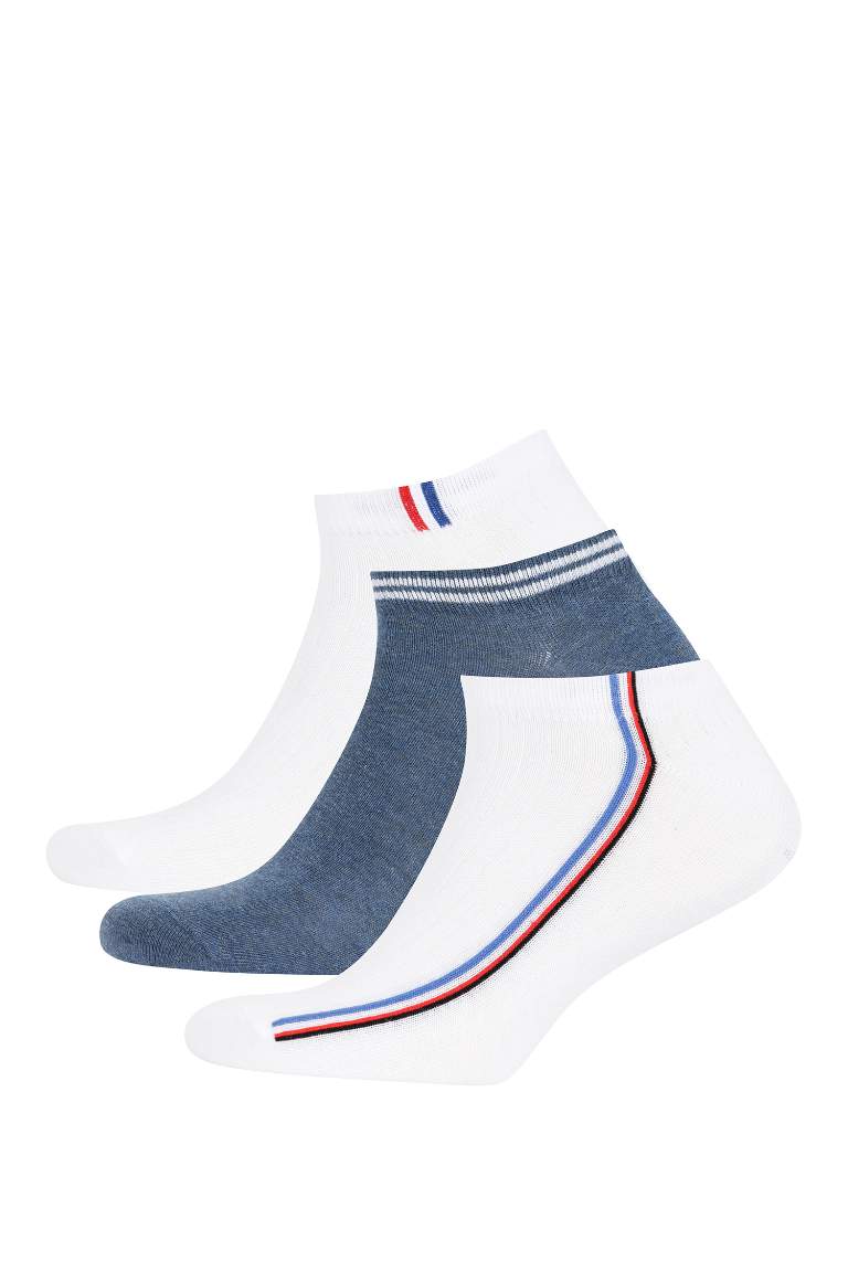 Erkek 3'lü Pamuklu Patik Çorap