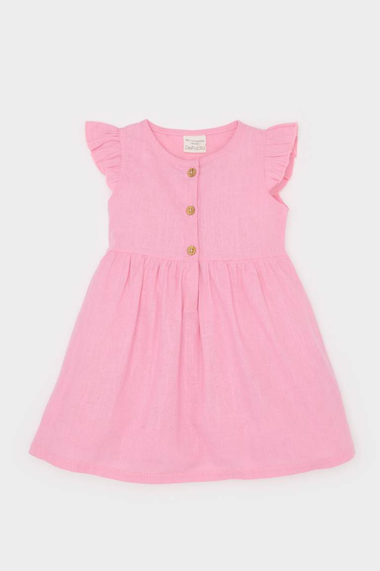 Baby Girl Short Sleeve Flamboyant Poplin Dress