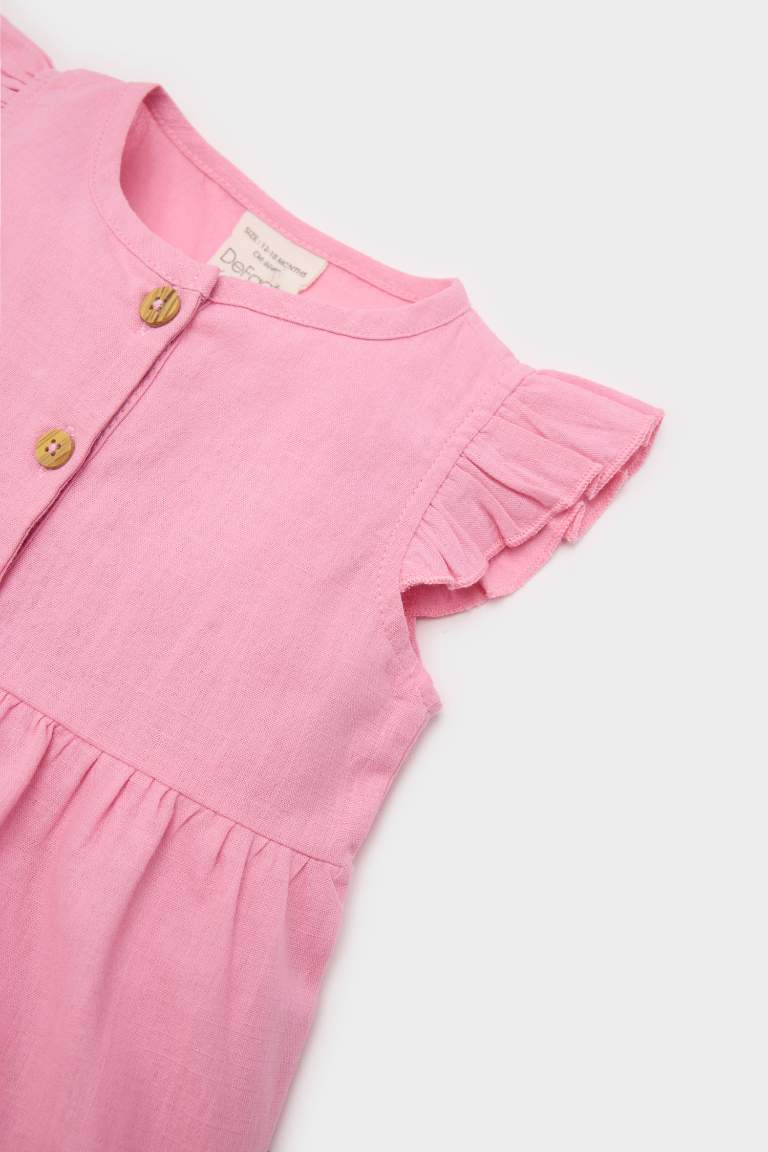 Baby Girl Short Sleeve Flamboyant Poplin Dress