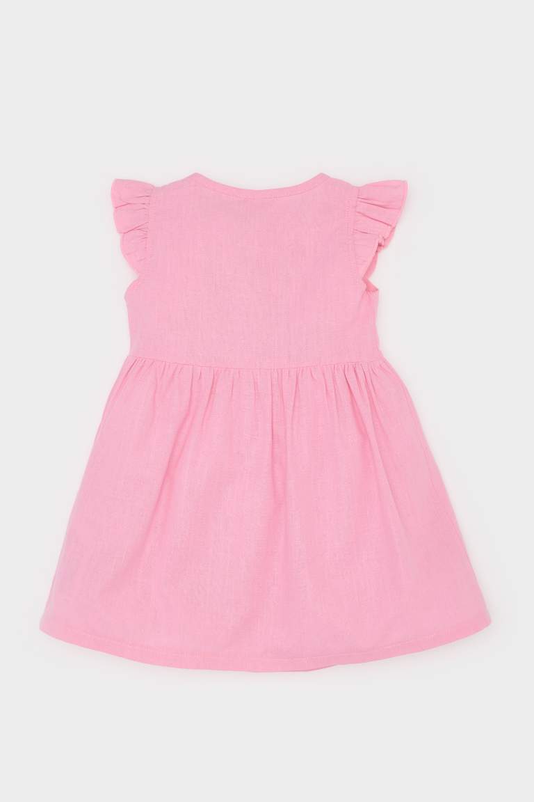 Baby Girl Short Sleeve Flamboyant Poplin Dress