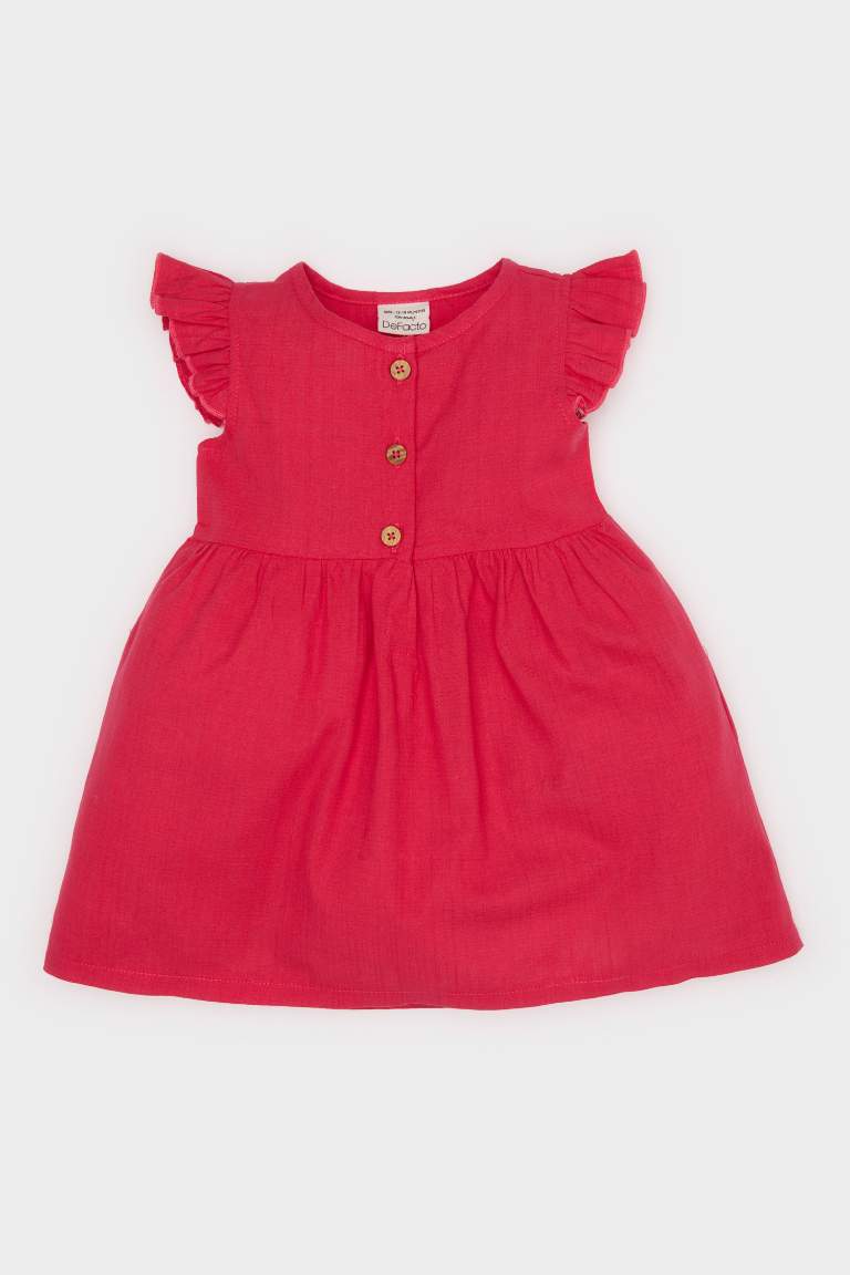 Baby Girl Short Sleeve Flamboyant Poplin Dress