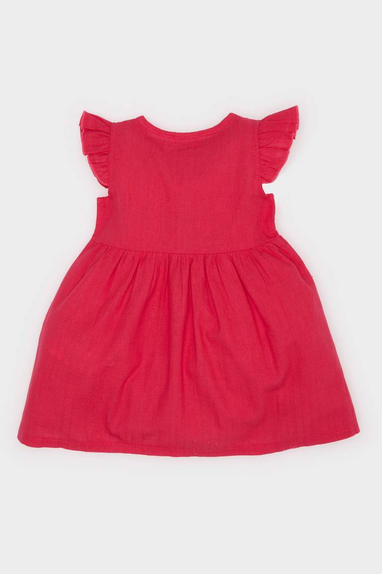 Baby Girl Short Sleeve Flamboyant Poplin Dress