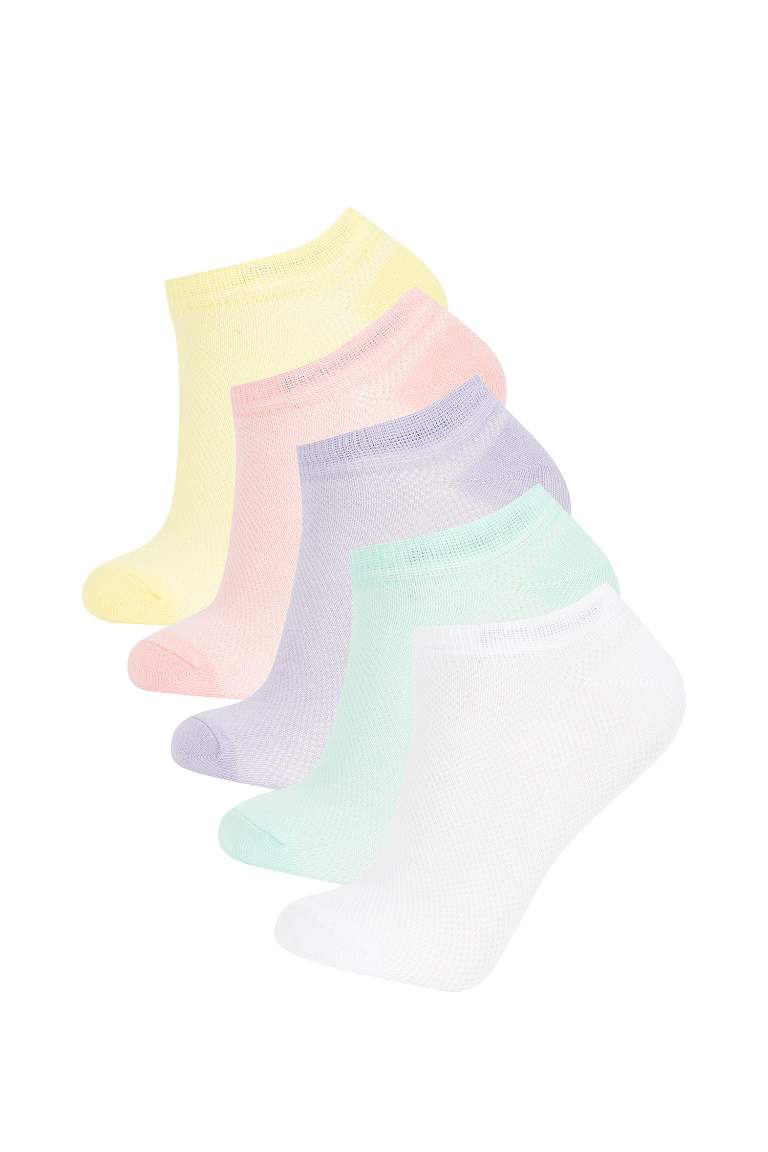 Girls 5 Pack Cotton Booties Socks