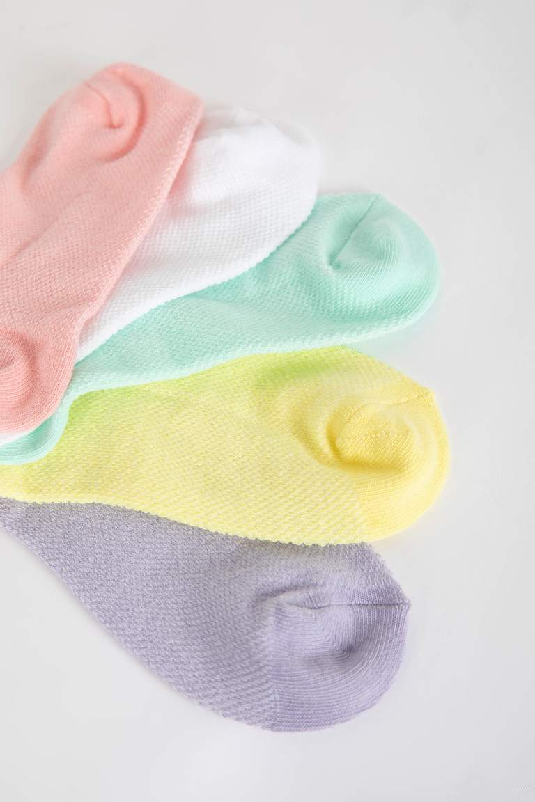 Girls 5 Pack Cotton Booties Socks