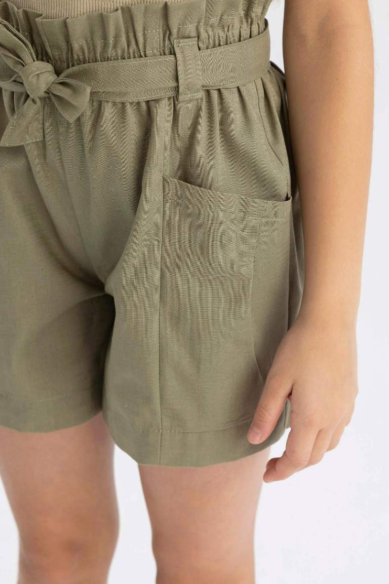 Short en lin pour fille