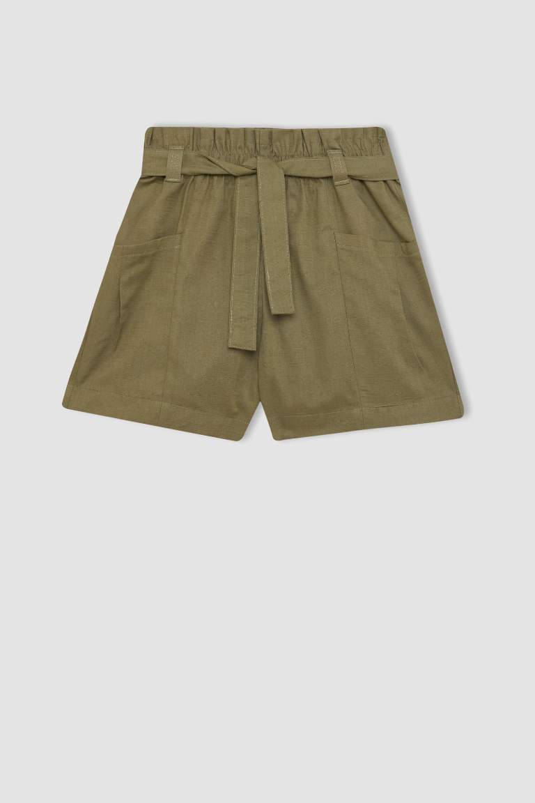 Short en lin pour fille