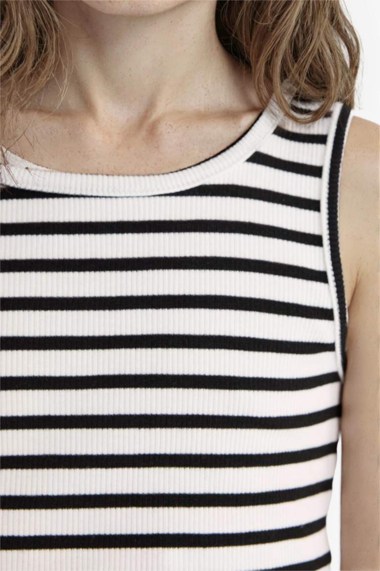 Débardeur slim rayé à col rond pour fille