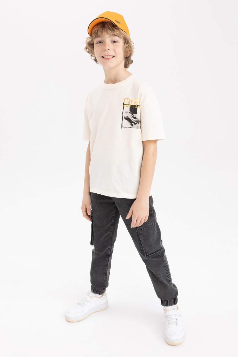 Boy Oversize Fit Crew Neck Printed Short Sleeve T-Shirt