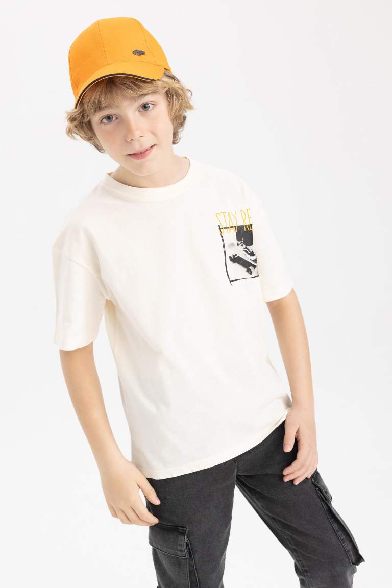 Boy Oversize Fit Crew Neck Printed Short Sleeve T-Shirt