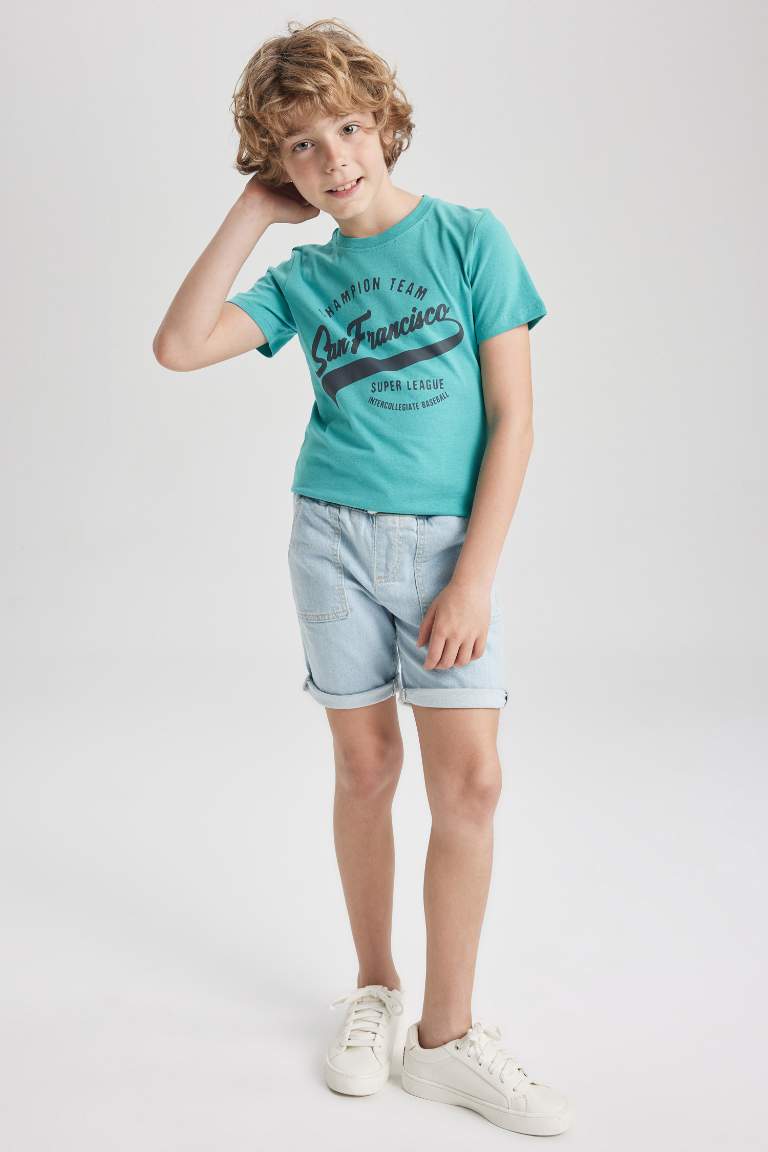 Boy Regular Fit Crew Neck Printed Short Sleeve T-Shirt