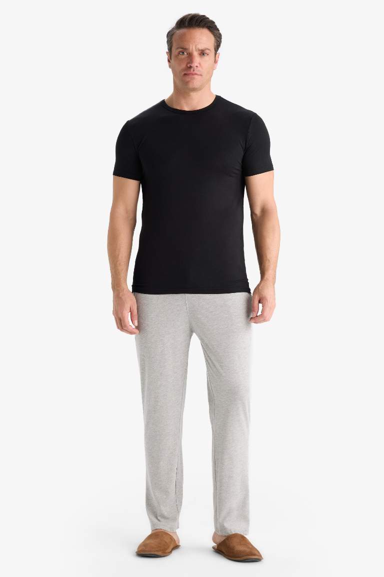 Premium Slim Fit Dar Kesim Bisiklet Yaka Modal Üst
