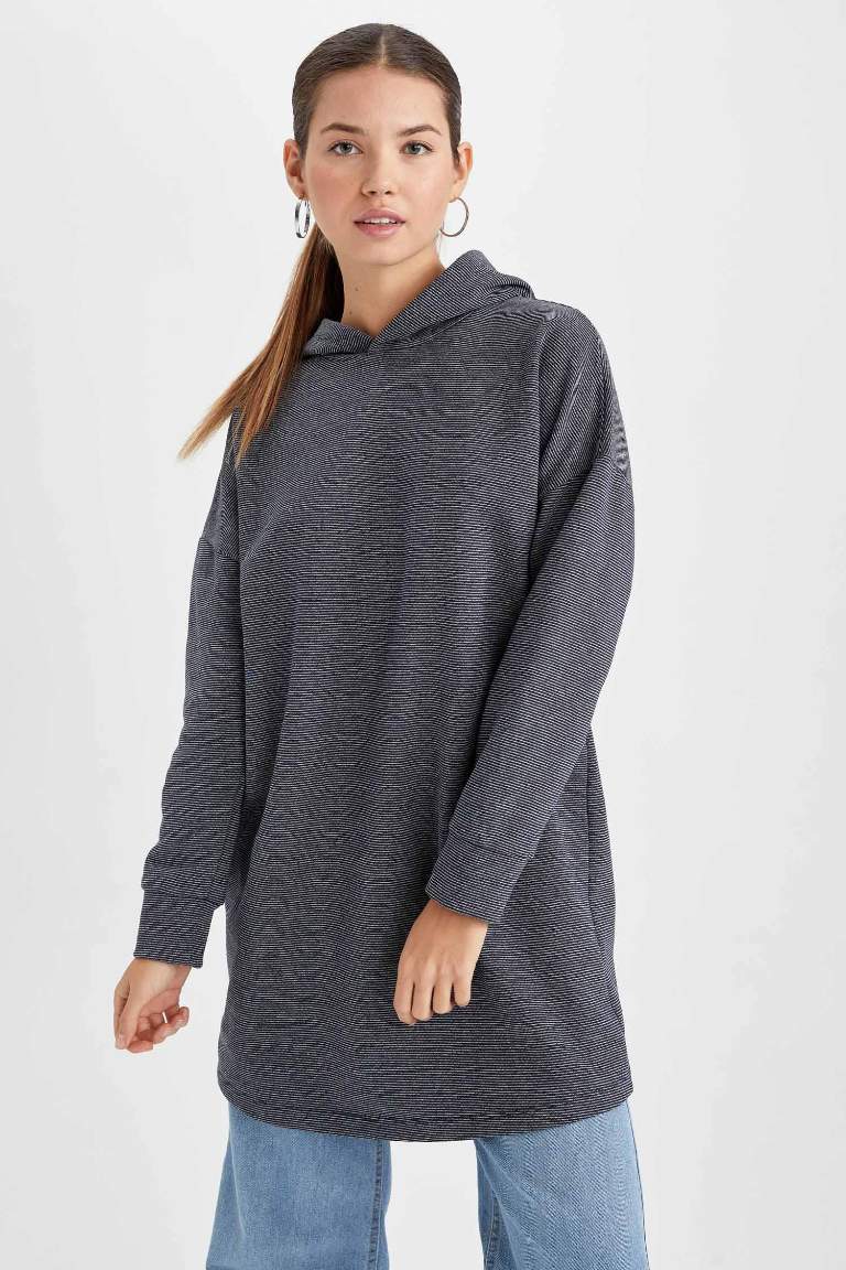 Regular Fit Thin Sweatshirt Fabric Long Sleeve Tunic