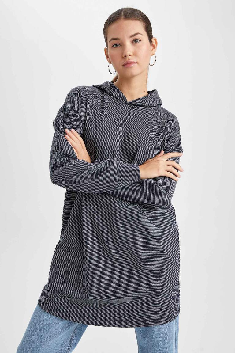 Regular Fit Thin Sweatshirt Fabric Long Sleeve Tunic