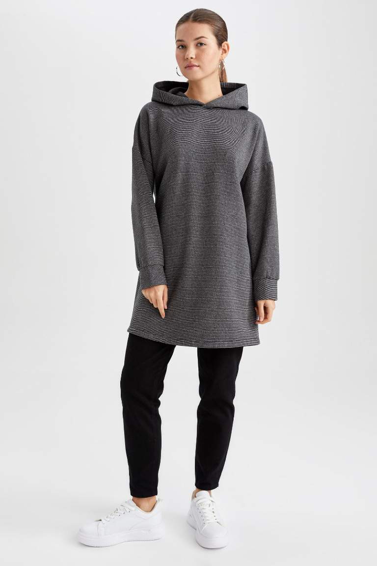 Regular Fit Sweatshirt Fabric Long Sleeve Tunic