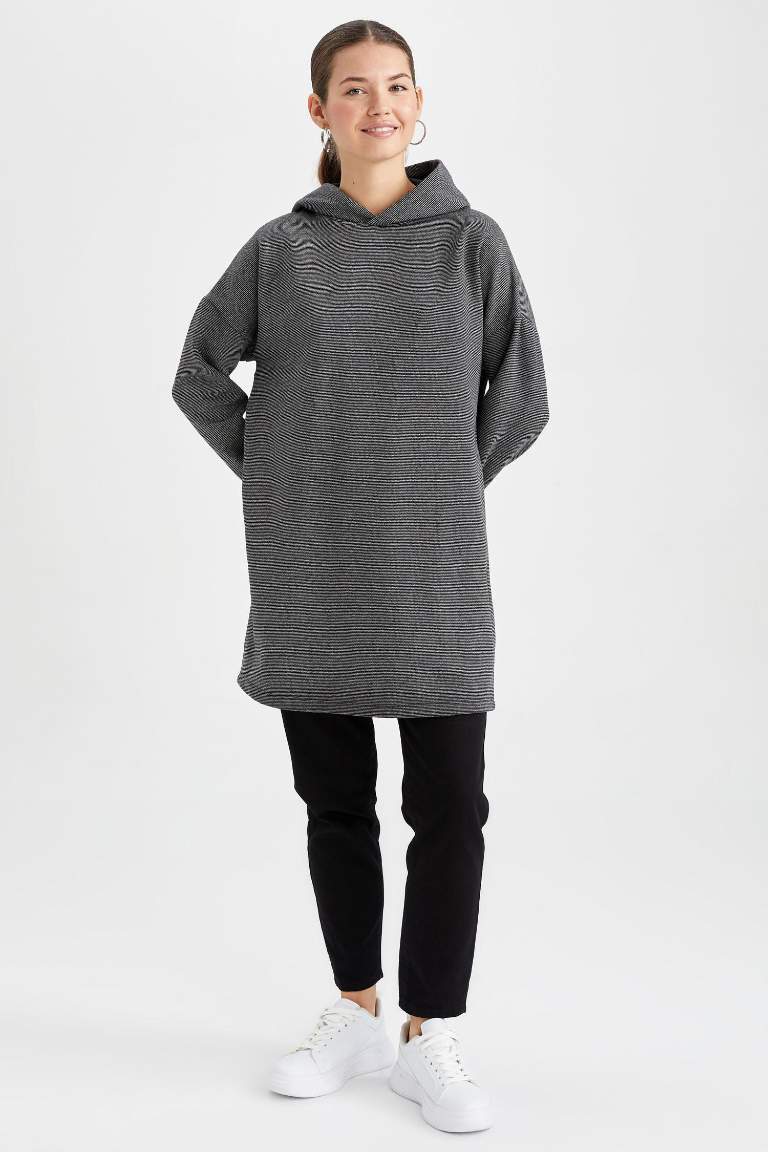 Regular Fit Sweatshirt Fabric Long Sleeve Tunic